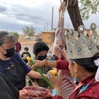 Miss Navajo Nation learning different ways of butchering from the community