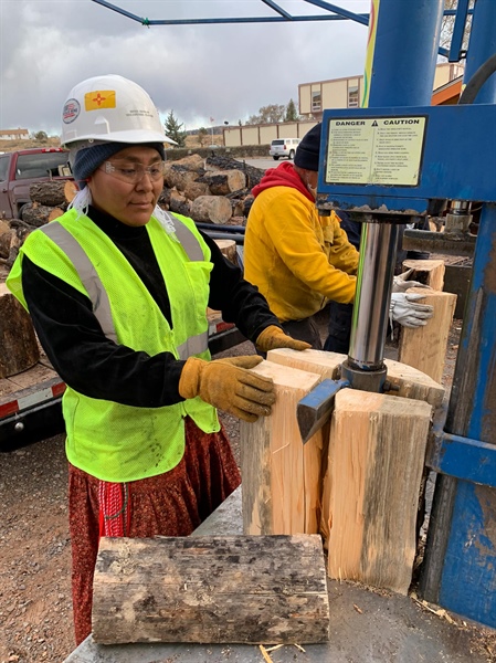 Miss Navajo Nation And Navajo Nation Fire & Rescue Wood Distribution